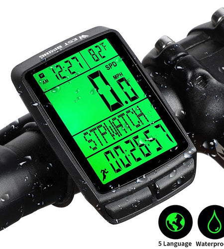 Waterproof 5 Language Bicycle Wireless Computer Cycling Odometer MTB Bike Stopwatch LED Screen Digital Speedometer