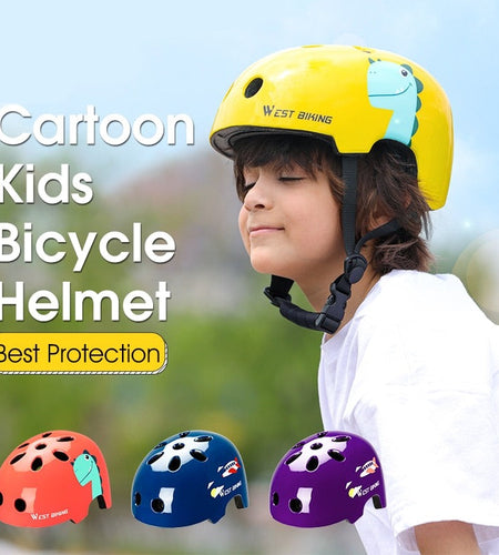 Cartoon Kids Bicycle Helmet EPS Protective Gear Girls Boys Bike Riding Sports Safety Cap Children Cycling Helmet