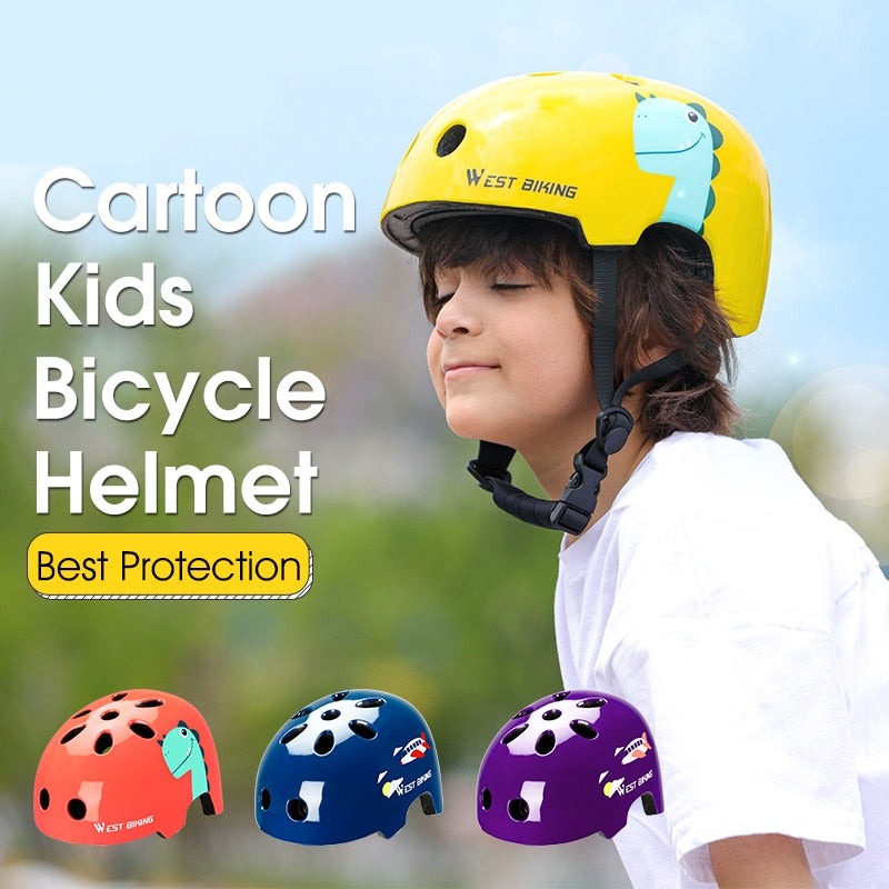 Cartoon Kids Bicycle Helmet EPS Protective Gear Girls Boys Bike Riding Sports Safety Cap Children Cycling Helmet