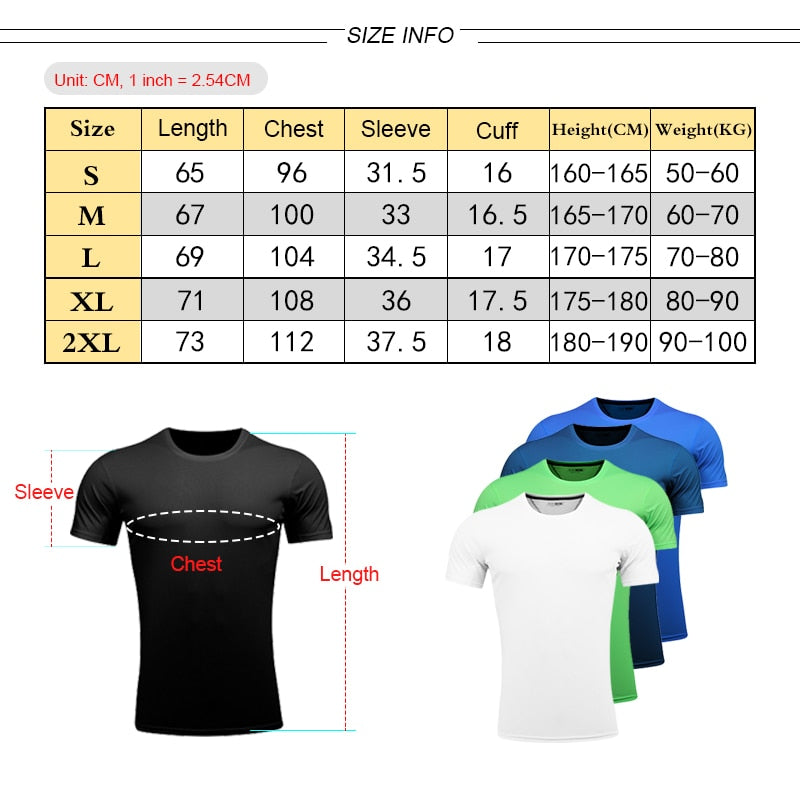 Shirt Homme Running Men Designer Quick Dry T-Shirts Running Slim Fit Tops Tees Sport Men's Fitness Gym T Shirts Muscle Tee