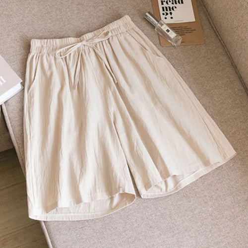Load image into Gallery viewer, Women shorts Summer Casual Solid Cotton Linen shorts high waist loose shorts for girls Soft Cool female shorts M-3XL
