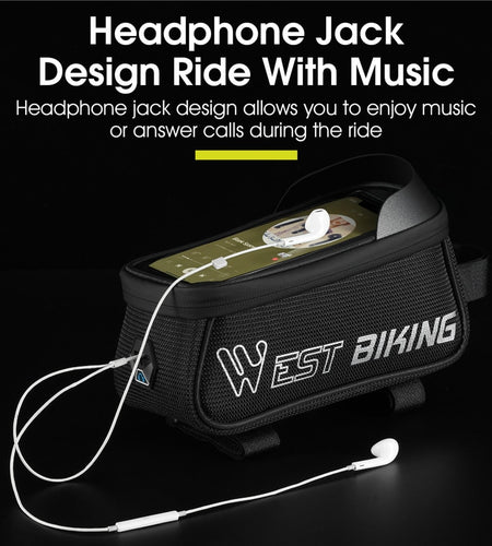 MTB Road Bicycle Bag Sensitive Touch Screen Bike Phone Bag Front Frame Reflective Cycling Accessories Panniers