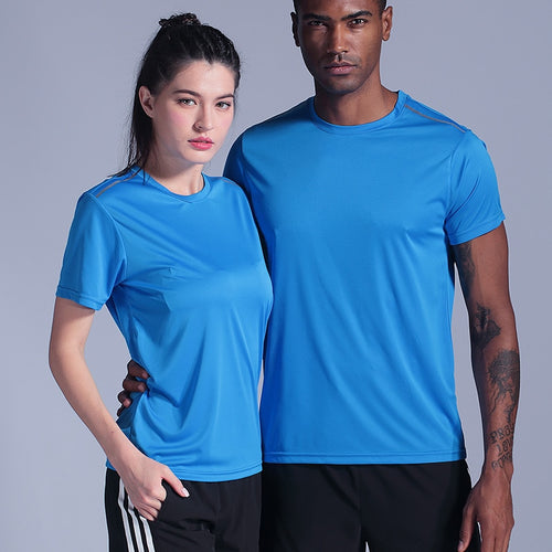 Load image into Gallery viewer, Quick Dry Gym Shirt Men Summer Women&#39;s Sportswear Running T-Shirts Sport Female Tops Jogging Tops Loose Training Short Sleeves
