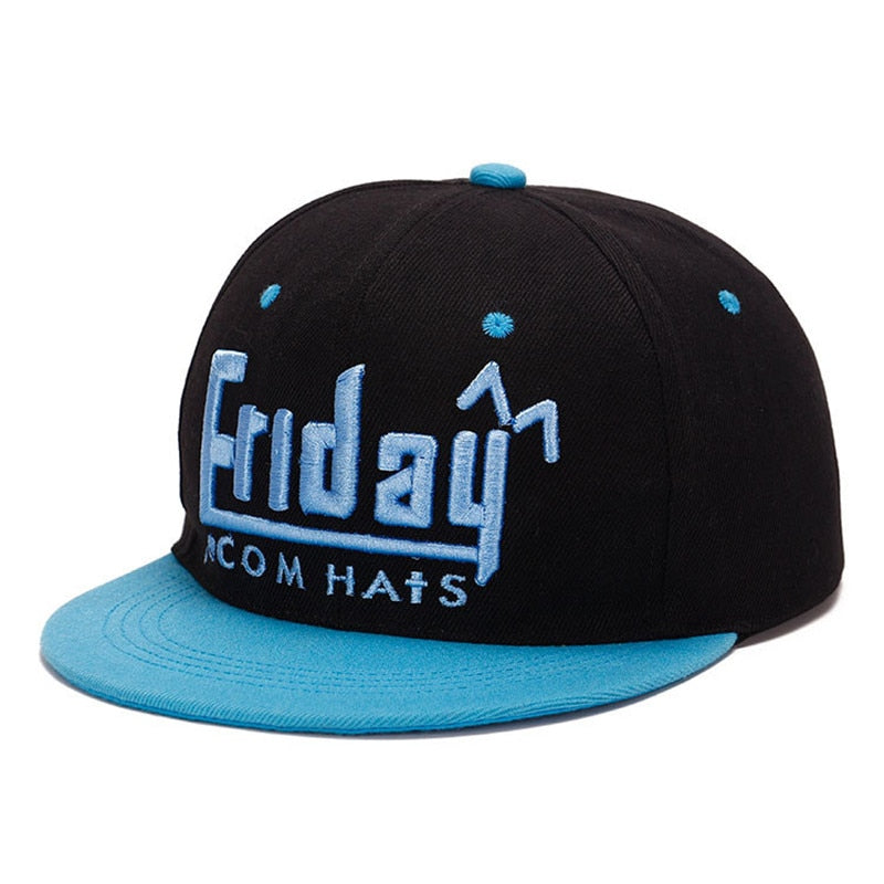 Friday embroidery women men baseball cap unisex flat-brimmed male female snapback hat hip hop cap for men women personality