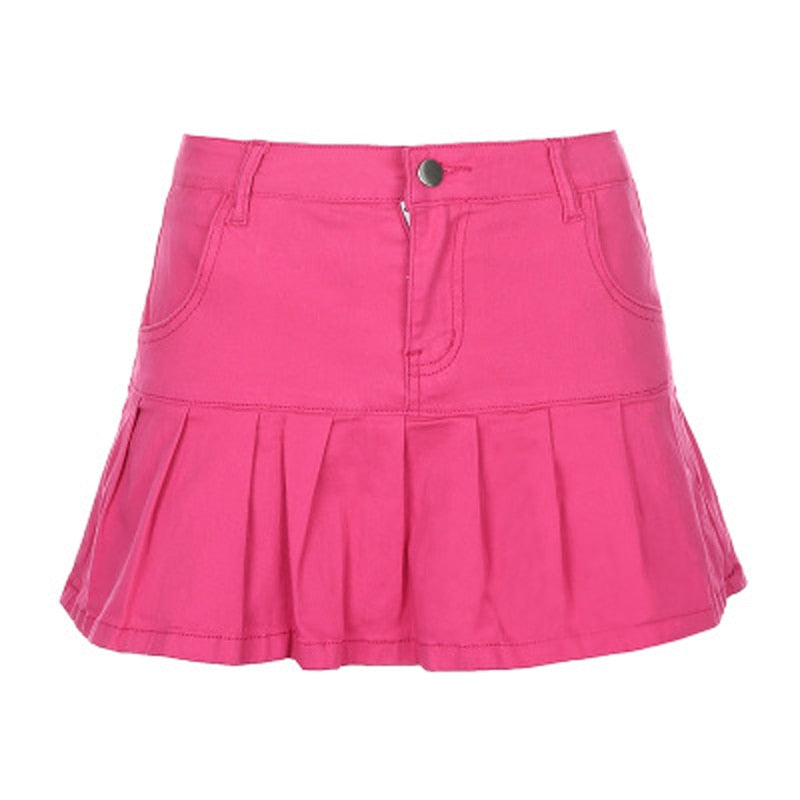 Fashion Ruffles Denim Skirt High Waist Elastic Streetwear Jean Mini Skirt Summer Korean Lining Pure Cotton Ladies Skirts