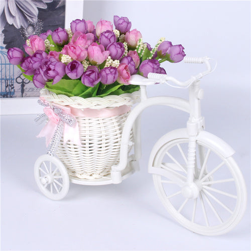 Load image into Gallery viewer, 17 Style Flower Decoration with Rattan Vase-home accent-wanahavit-A light purple-wanahavit
