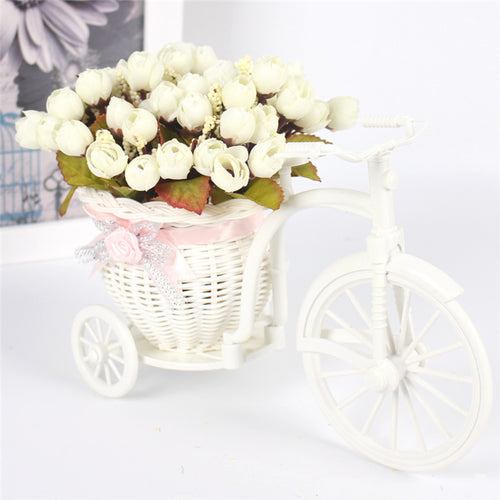 Load image into Gallery viewer, 17 Style Flower Decoration with Rattan Vase-home accent-wanahavit-A white-wanahavit
