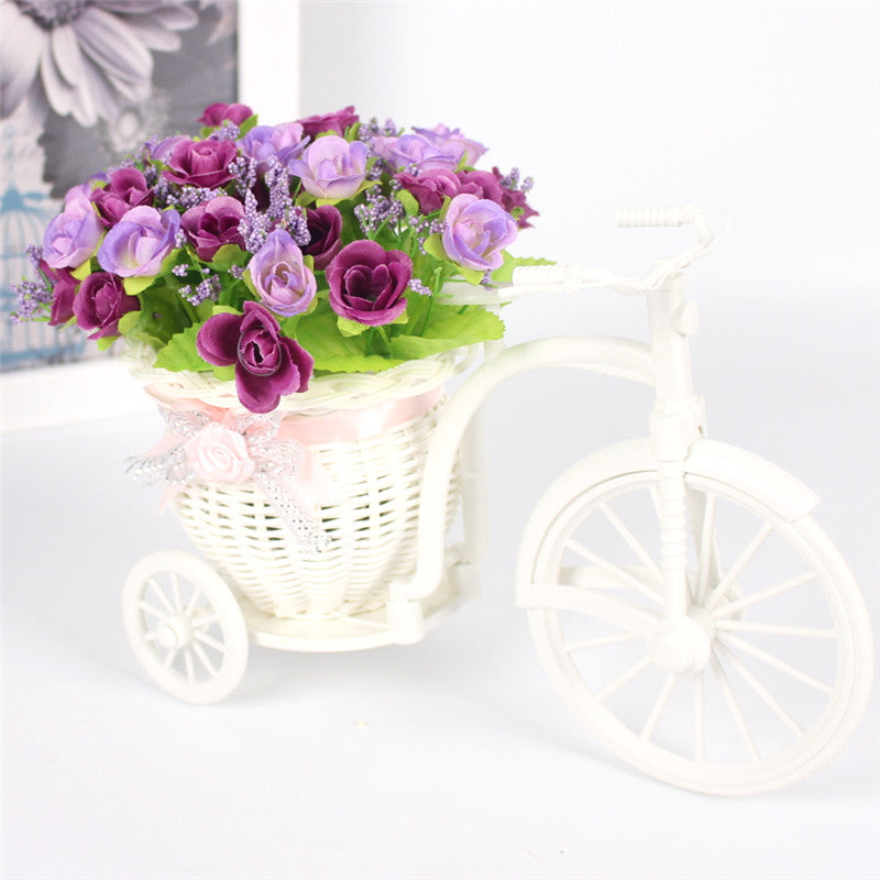 17 Style Flower Decoration with Rattan Vase-home accent-wanahavit-C purple-wanahavit
