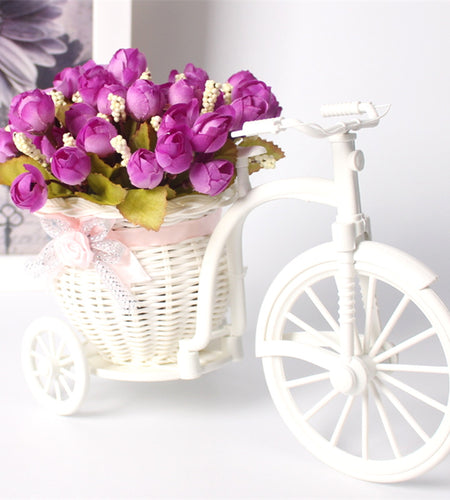 17 Style Flower Decoration with Rattan Vase-home accent-wanahavit-A purple-wanahavit
