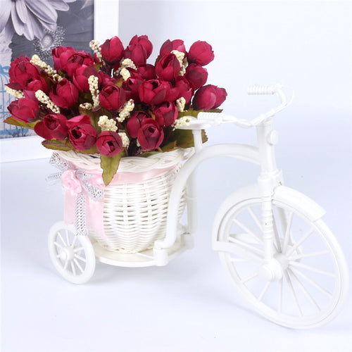 Load image into Gallery viewer, 17 Style Flower Decoration with Rattan Vase-home accent-wanahavit-A deep red-wanahavit
