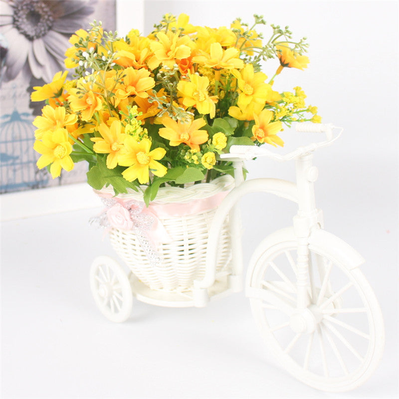 17 Style Flower Decoration with Rattan Vase-home accent-wanahavit-B yellow-wanahavit