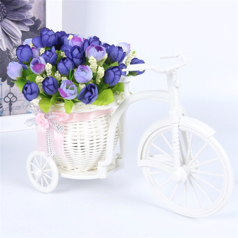17 Style Flower Decoration with Rattan Vase-home accent-wanahavit-A blue-wanahavit