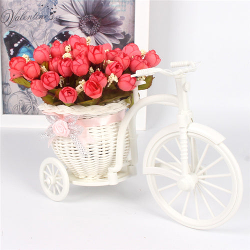 Load image into Gallery viewer, 17 Style Flower Decoration with Rattan Vase-home accent-wanahavit-A red-wanahavit
