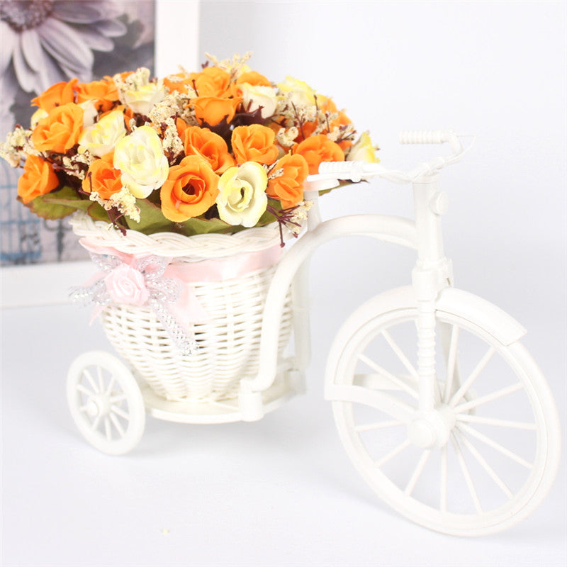 17 Style Flower Decoration with Rattan Vase-home accent-wanahavit-C orange-wanahavit