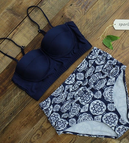 High Waist Pattern Print Push Up Bikini-women fitness-wanahavit-AMZ18043B1-L-wanahavit