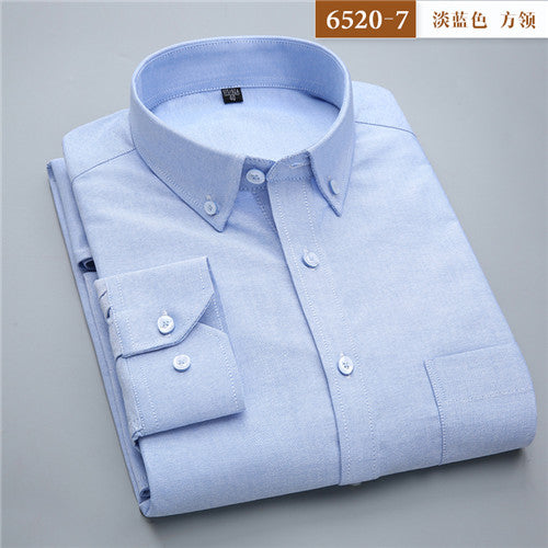 High Quality Solid Cotton Long Sleeve Shirt #652XX-men-wanahavit-65207-S-wanahavit