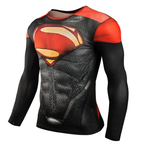 Marvel & DC Superheroes Suit Compression Long Sleeve Shirts for men ...