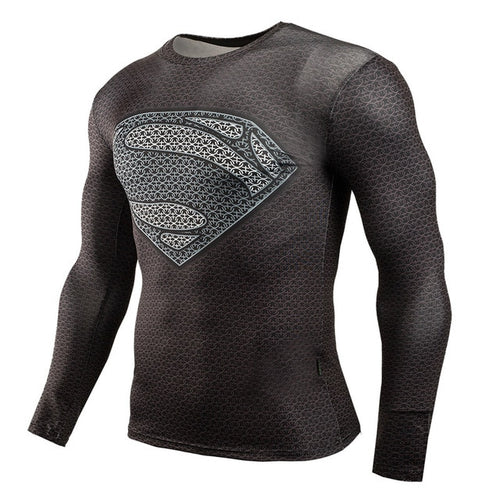 Load image into Gallery viewer, Marvel &amp; DC Superheroes Suit Compression Long Sleeve Shirts-men fitness-wanahavit-TC101-Aisan S-wanahavit
