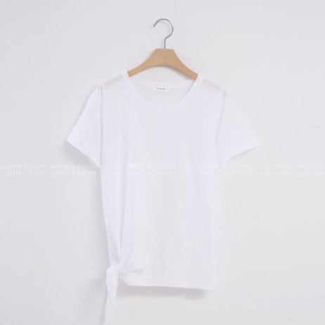 Load image into Gallery viewer, Irregular knot cotton Split Short Sleeves Casual Tees
