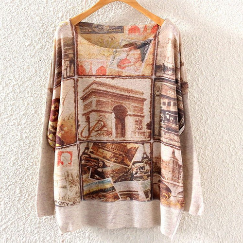 Load image into Gallery viewer, Printed Knitted Winter Long Sleeve Series 1-women-wanahavit-Vintage Building-One Size-wanahavit
