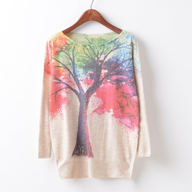 Printed Knitted Winter Long Sleeve Series 3-women-wanahavit-Tree-One Size-wanahavit