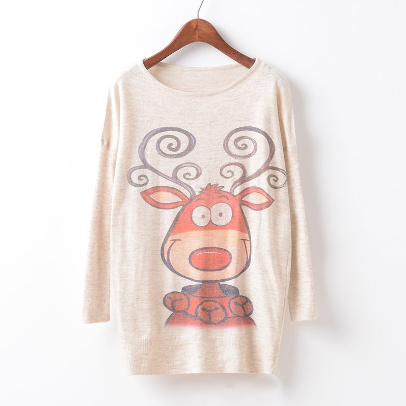Printed Knitted Winter Long Sleeve Series 3-women-wanahavit-Cute Reindeer-One Size-wanahavit