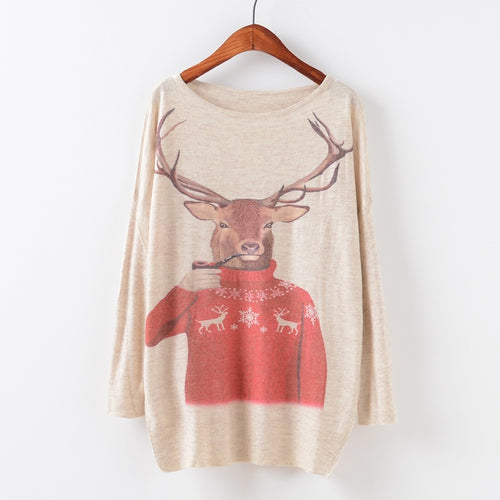 Load image into Gallery viewer, Printed Knitted Winter Long Sleeve Series 3-women-wanahavit-Santa Reindeer-One Size-wanahavit
