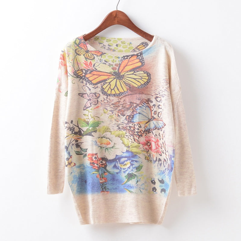 Printed Knitted Winter Long Sleeve Series 3-women-wanahavit-Butterflies-One Size-wanahavit