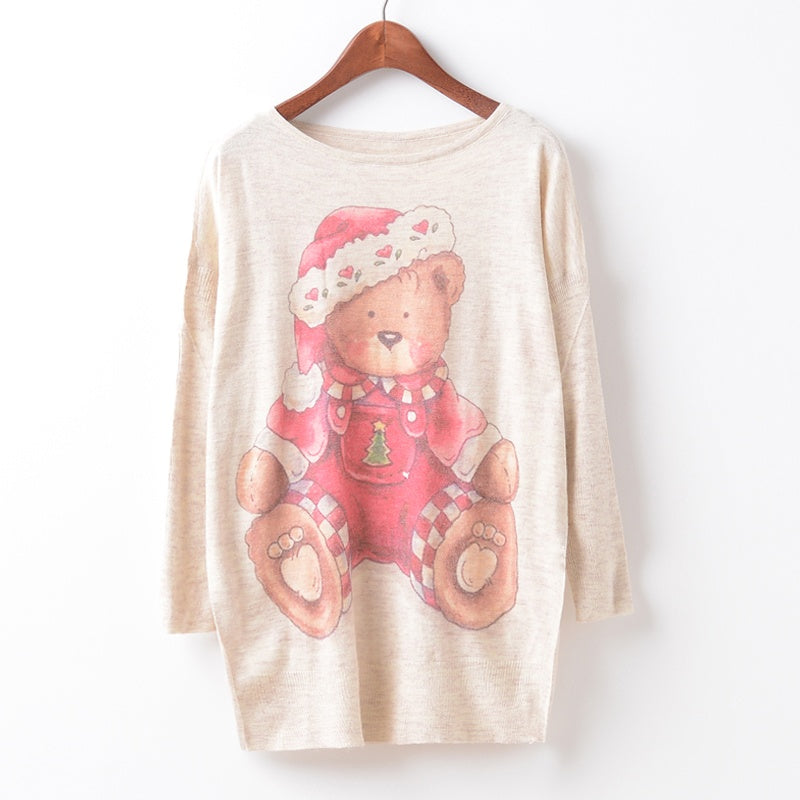 Printed Knitted Winter Long Sleeve Series 3-women-wanahavit-Teddy Bear-One Size-wanahavit
