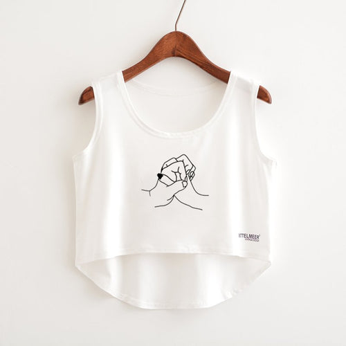 Load image into Gallery viewer, Cat Peeking Printed Crop Top Sleeveless Shirt-women-wanahavit-TP861-One Size-wanahavit
