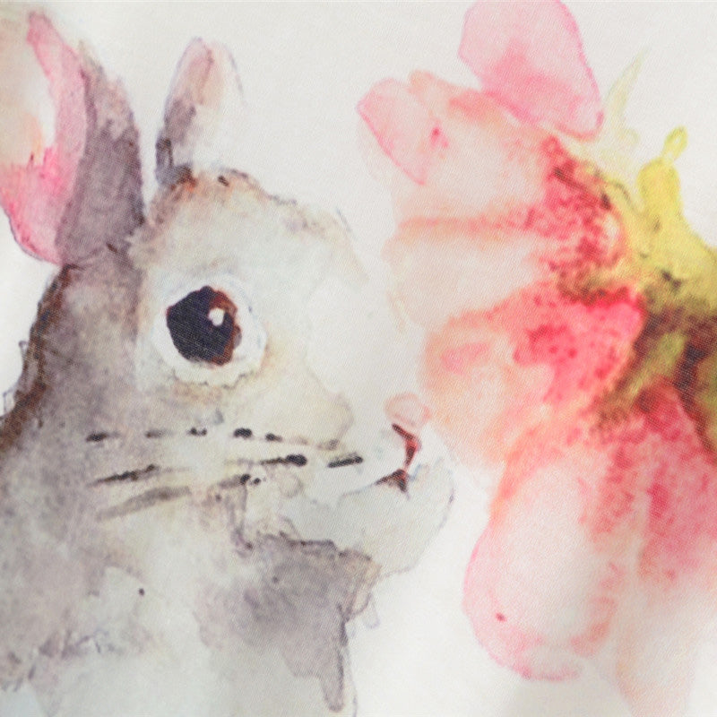 Watercolor Rabbit Printed Tees-women-wanahavit-M-wanahavit