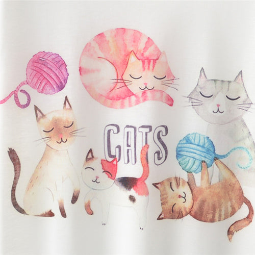 Load image into Gallery viewer, Cats Printed Tees-women-wanahavit-M-wanahavit
