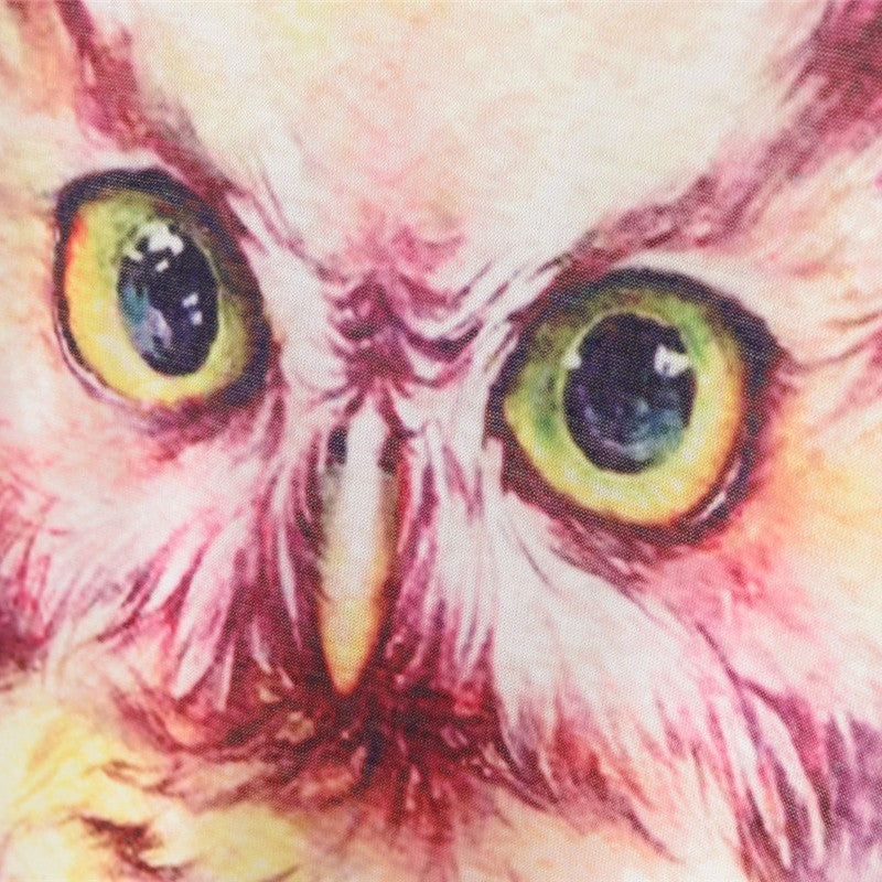 Watercolor Owl Printed Tees-women-wanahavit-L-wanahavit