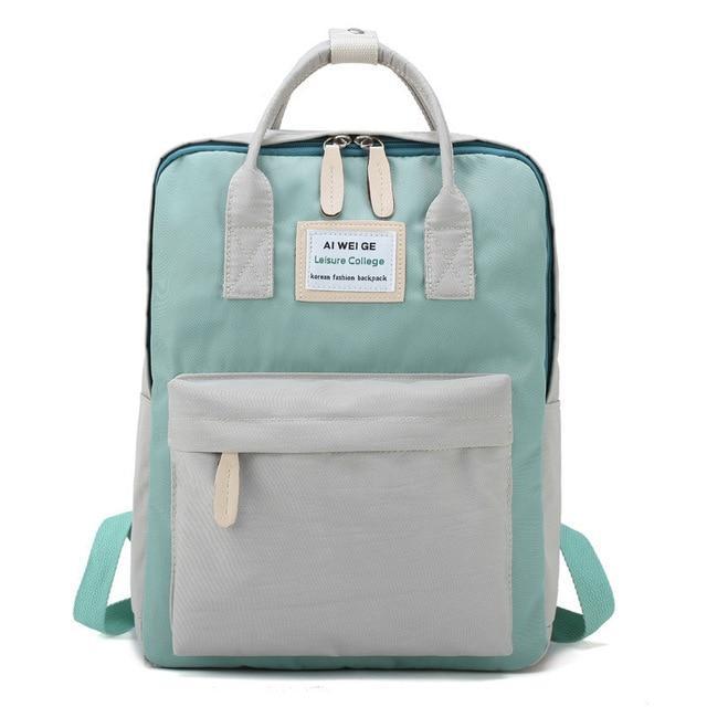 Korean Style Waterproof Laptop Backpack-unisex-wanahavit-light green-14 inches-wanahavit