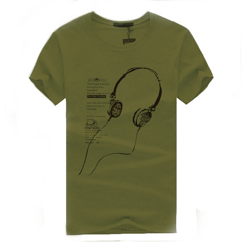 Load image into Gallery viewer, Casual T-Shirt Printed Rock &amp; Roll-men-wanahavit-Army Green-S-wanahavit

