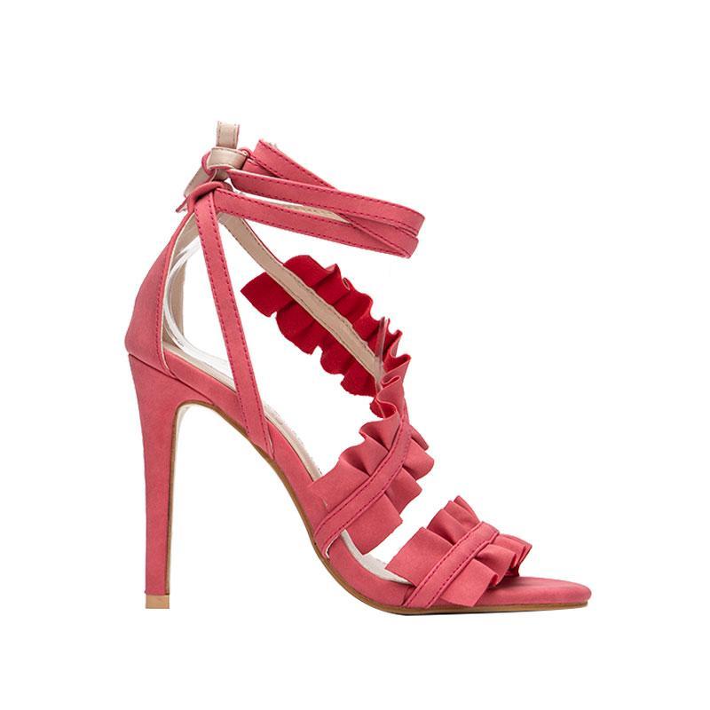 Ankle Strap High Heels Ruffles Sandals-women-wanahavit-pink-6.5-wanahavit