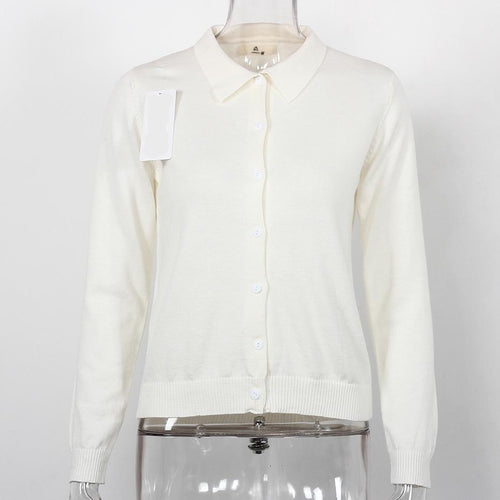 Load image into Gallery viewer, Knitted Buttoned Long Sleeve Sweatshirt-women-wanahavit-Beige-One Size-wanahavit
