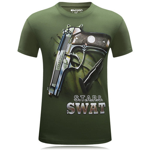 SWAT Printed Cotton Slim Fit Tees-men-wanahavit-Army green-M-wanahavit