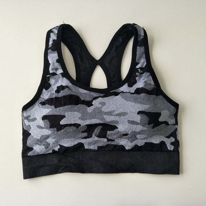 Professional Shockproof Camouflage Sports Bra-women fitness-wanahavit-Black-M-wanahavit