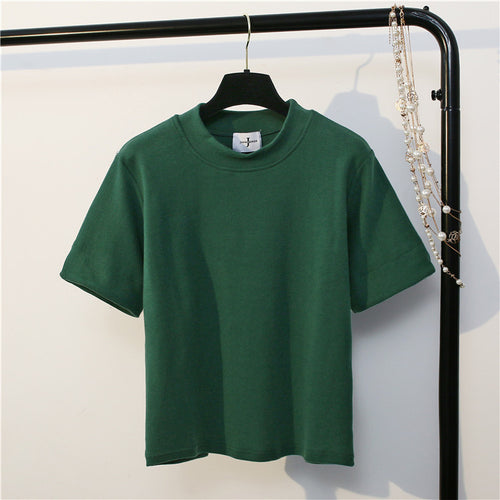 Load image into Gallery viewer, Casual Cotton Solid Color Loose Tees-women-wanahavit-Green-One Size-wanahavit
