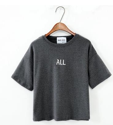ALL Embroidery Harajuku Style Cotton Shirt-women-wanahavit-Dark Grey-One Size-wanahavit