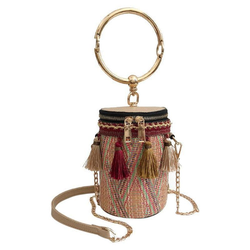 Load image into Gallery viewer, Japan Style Bucket Cylindrical Straw Handbag-women-wanahavit-Red-wanahavit
