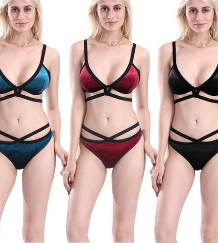 Sexy Velvet Push Up Bandage Bikini-women fitness-wanahavit-BYKY 223 BLUE-S-wanahavit