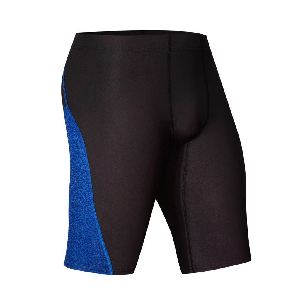 2 Color Stripe and Accent Compression Shorts-men fitness-wanahavit-1504 hua blue shorts-M-wanahavit