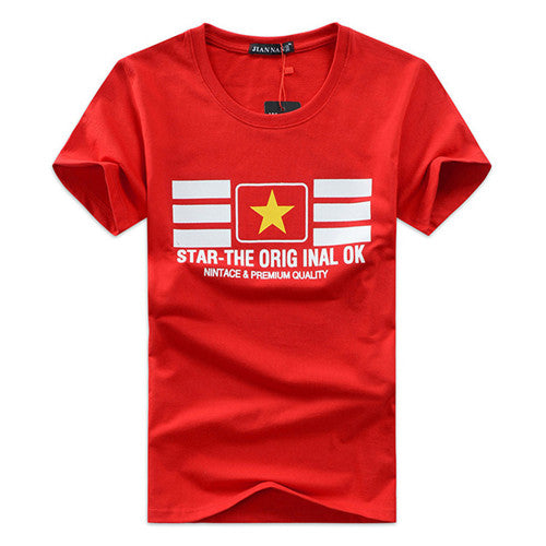 Load image into Gallery viewer, Star &amp; Stripes Printed Cotton Slim Fit Tees-men-wanahavit-Red-Asian Size S-wanahavit
