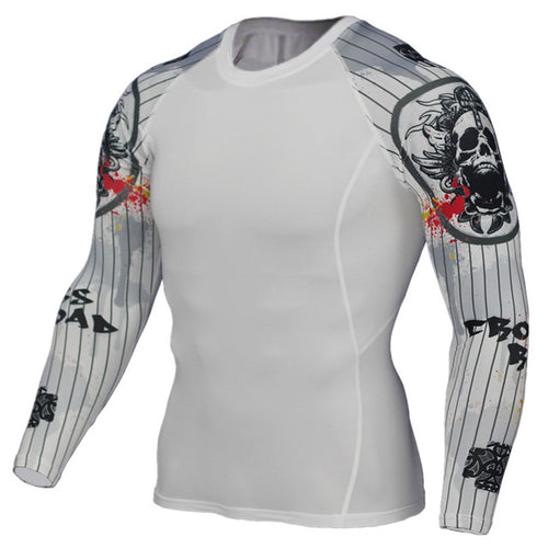 Load image into Gallery viewer, MMA Crossfit Printed Compression Long Sleeve Shirt-men fitness-wanahavit-TC116-Asian S-wanahavit
