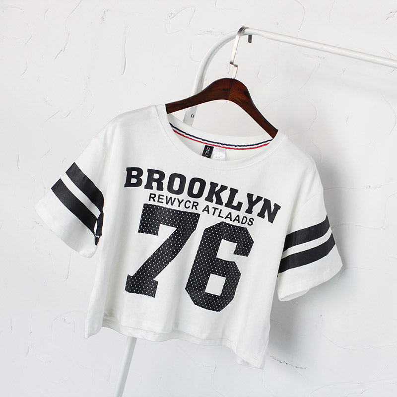 Brooklyn 76 Printed Crop Top Shirt-women-wanahavit-White-S-wanahavit