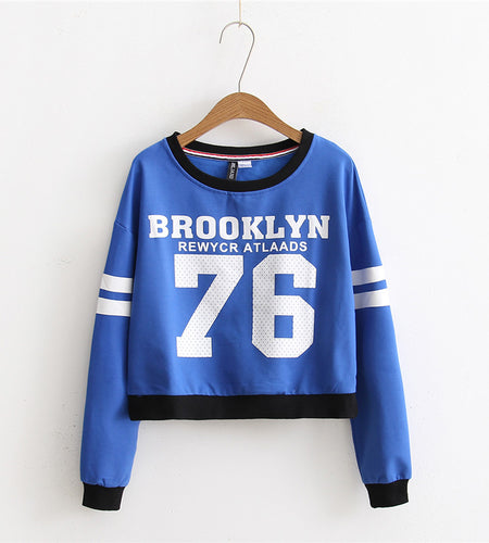 Brooklyn 76 Crop Top Long Sleeve Sweatshirt-women-wanahavit-Blue-M-wanahavit
