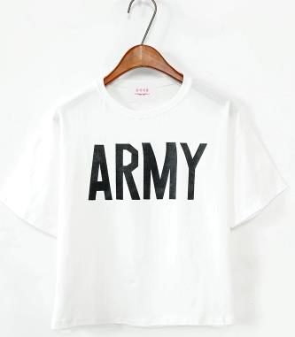 Load image into Gallery viewer, Army Printed Harajuku Loose Casual Shirt-women-wanahavit-White-One Size-wanahavit
