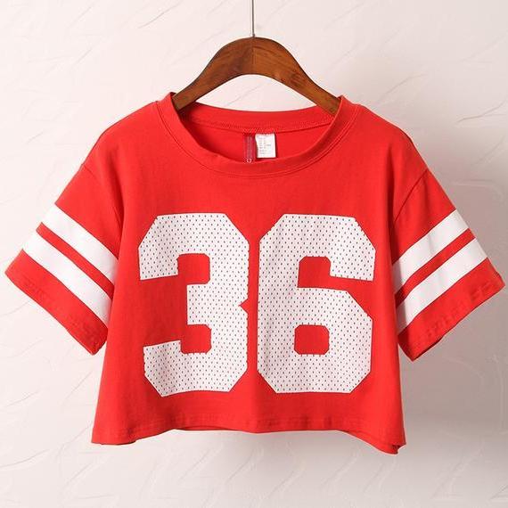 36 Printed Crop Top Jersey Shirt-women-wanahavit-Red-S-wanahavit